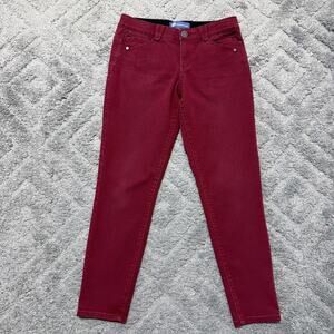 Democracy Jeans Womens 6 Red Ab Solution Stretch Ankle Skimmer 30x27